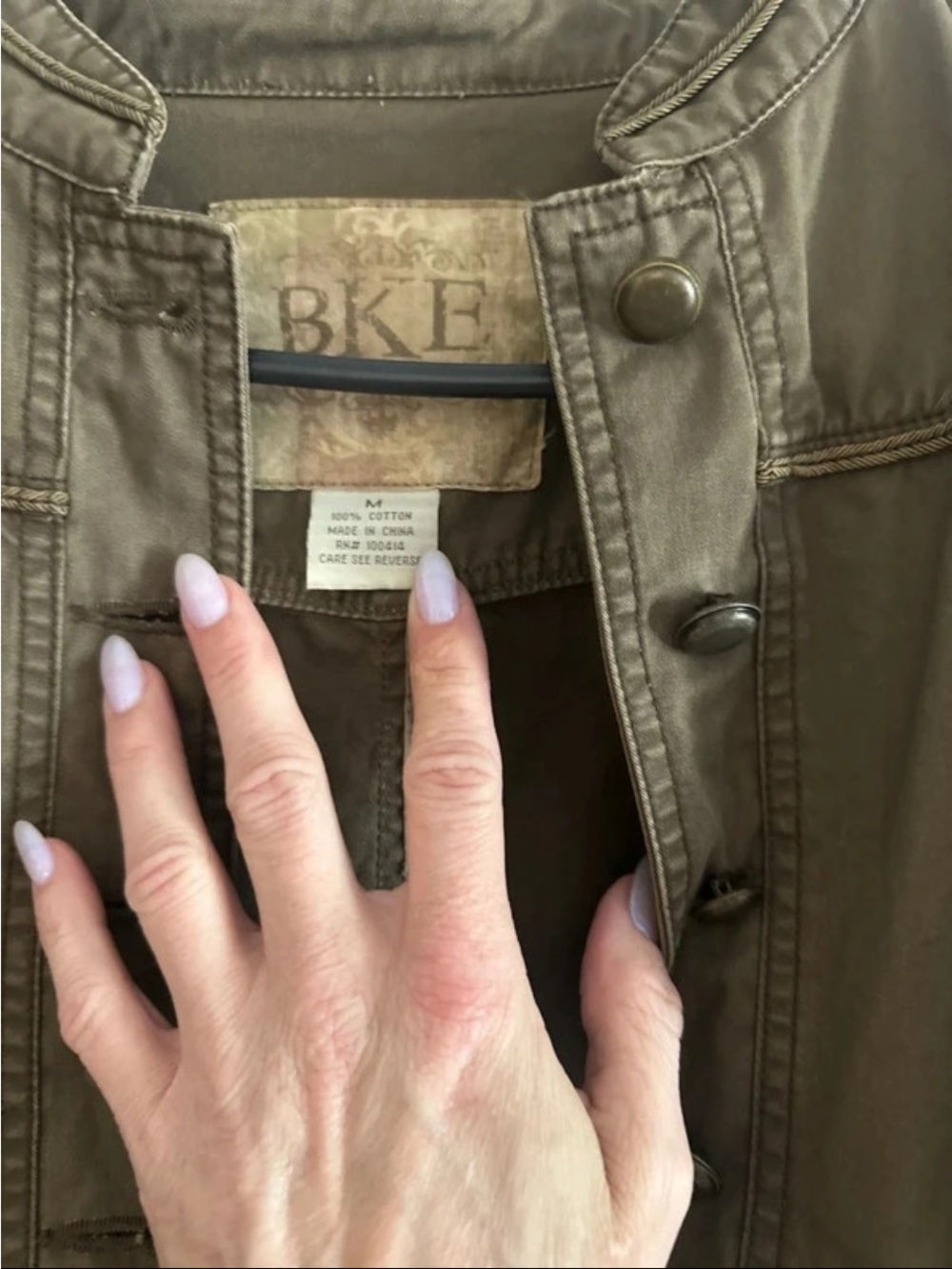 BKE Olive Utility Button-Front Jacket - Picture 2 of 4